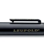 Leupold LEUP LENS PEN black cleaning pen with cap removed, cleaning tip and brush visible