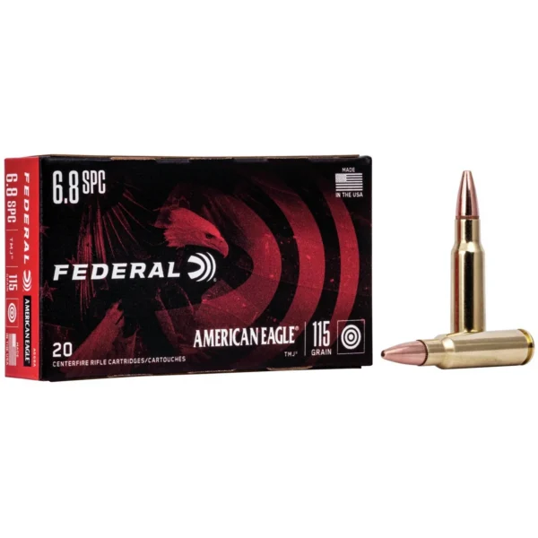 Federal Cartridge Co. Federal American Eagle Rifle Ammunition 6.8mm SPC 115 gr FMJ 2675 fps 20/ct