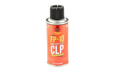 SHOOTERS CHOICE FP10 ELITE AERO 4OZ red aerosol can with black nozzle, front view
