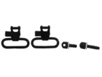 Uncle Mike's U/M Swivels QD SS MIM, black pair with rectangular loops and mounting studs