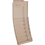 CMMG Mk4/AR-15 Magazine FDE, angled side view of tan magazine