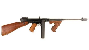 Kahr Arms Thompson 1927A1 Rifle, right-side view with wood stock, grips and black finish