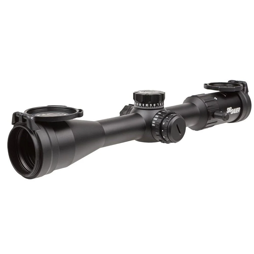 primary-48615 Sig Sauer Whiskey 4 Rifle Scope 4-16x44 30mm FFP MOA Milling Hunter 2.0 Illum Exposed Zero Stop Side Focus Black