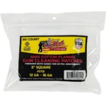 Pro-Shot 100% Cotton Flannel Patches, white patches in a clear resealable bag, front view