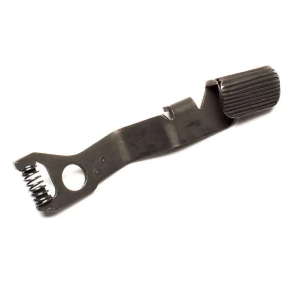 TangoDown Vickers Tactical Slide Stop Black for Glock Model 42 angled view with ridged control pad