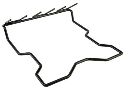AOB Lockdown 6 Handgun Muzzle Rack, black wire rack viewed at an angle