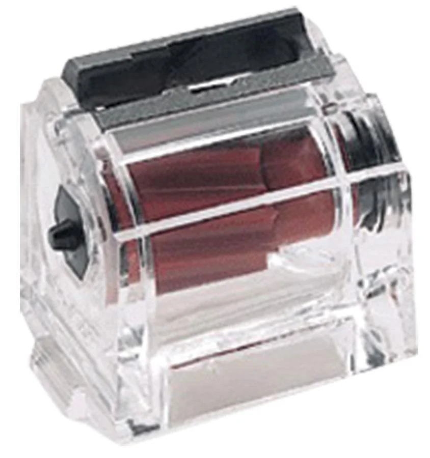primary-48762 Ruger 10/22 clear rifle magazine in angled side view with black top and red internal rotor