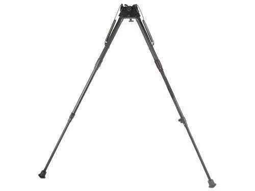 Harris Bipods Series S, black front view with two long extended legs