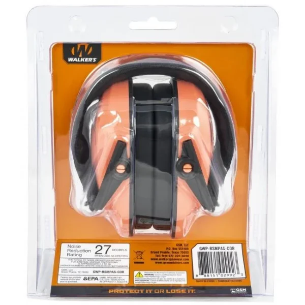 Walkers Game Ear Walker's Razor Passive Muff - Coral 27NRR
