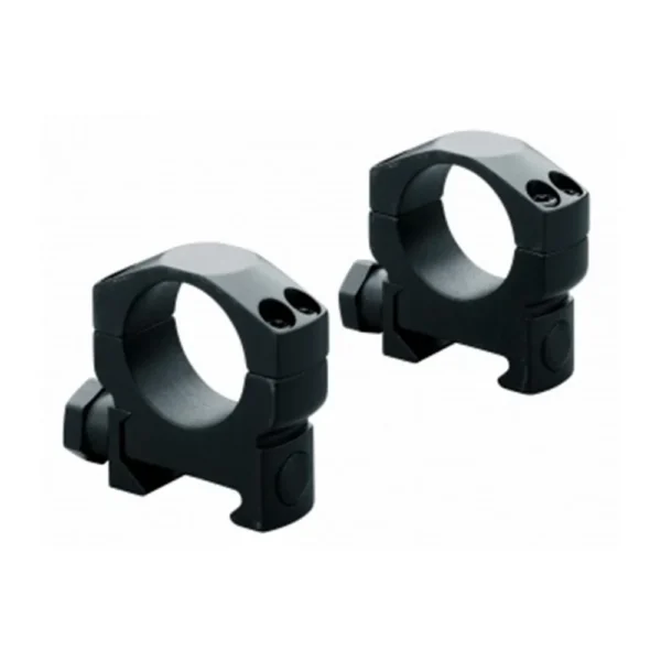 Leupold LEUP MARK 4 35MM HIGH ALUM MATTE, black, angled view of two scope rings