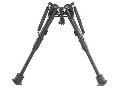 primary-48861 Harris Bipods Model BR, front view of black bipod with both legs extended