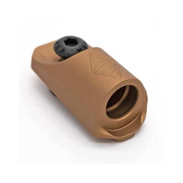 Reptilia Socket M-LOK QD Sling Mount FDE finish with black top socket, angled front view