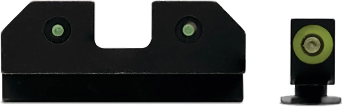 primary-48957 XS Sights XS R3D black front and rear sights with green circular inserts