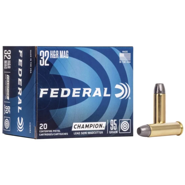 Federal Cartridge Co. Federal Champion Handgun Ammunition .32 H&R Mag 95 gr LSWC 1020 fps 20/ct