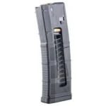 Mission First Tactical 10/30 AR15 Rifle Magazine, black magazine in angled side view