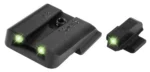Truglo Tritium Pro Night Sights, black front and rear sights with glowing green dots
