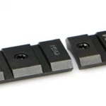 Warne Maxima 2-Piece Base Savage AccuTrigger, matte black, angled top view of two bases
