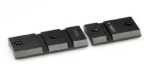 Warne Maxima 2-Piece Base Savage AccuTrigger, matte black, angled top view of two bases