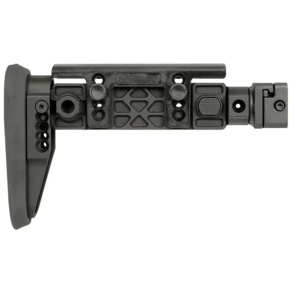 Midwest Industries Alpha Series Picatinny Folding Stock in black, left-side view