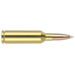 NOSLER TGA 6.5 PRC 140GR AB, brass cartridge with copper-coloured pointed bullet, side view