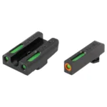 Truglo TFX Pro Sights, black front and rear sights with green inserts and orange front outline