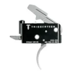 TriggerTech AR15 Adaptable Curved Trigger, front view in black and silver with curved trigger