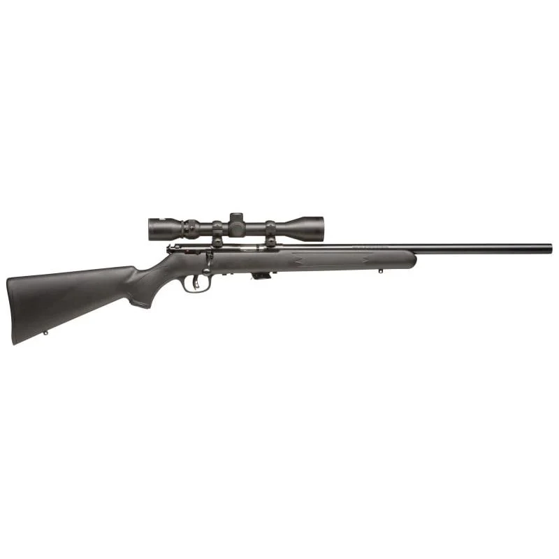 primary-49062 Savage Arms SAV MARK II FVXP, black right-side view with mounted scope and bolt action