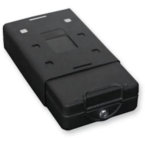 Bulldog Car/Personal Handgun Safe black rectangular safe with key lock and mounting bracket