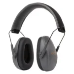 Allen ULTRX Slim Profile grey ear muffs, front view with padded headband and oval cups