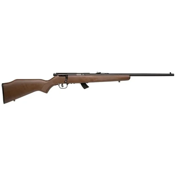 Savage Arms SAV MKII-G rifle, right-side view with brown wood stock, black barrel and magazine