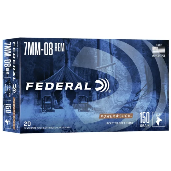 Federal Cartridge Co. Federal Power-Shok Rifle Ammunition 7mm-08 Rem 150 gr SP 2650 fps - 20/ct