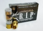 G2 Research R.I.P. Shotshells box with one clear shell and two brass projectiles, front view