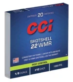 CCI Rimfire Shotshell Ammunition blue box, angled front view