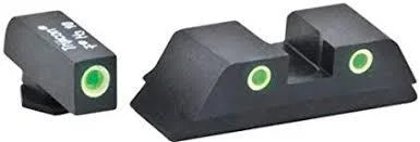 Ameriglo Green Tritium FRONT/REAR 3 dot sight set white outlines for Glock Gen 5