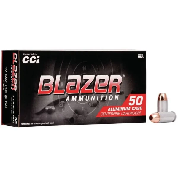 CCI Blazer Aluminum Handgun Ammunition .40 S&W 165 gr FMJ 1100 fps 50/ct