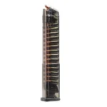 Elite Tactical Systems Carbon Smoke magazine, upright front view with visible cartridges