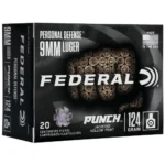 Federal Cartridge Co. Federal Personal Defense Punch Handgun Ammunition 9mm Luger 124 gr 1150 fps JHP 20/ct