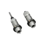 RCBS Full Length Die Set, two grey metal dies in angled view
