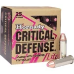 Hornady Mfg Hornady Critical Defense Lite Handgun Ammunition .38 Spl 90 gr FTX 1200 fps 25/ct