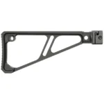 Midwest Side Folding Fixed Stock, black right-side view with open triangular frame