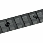 Weaver 1-Piece Tactical Multi-Slot Scope Base, black, angled top view with mounting holes