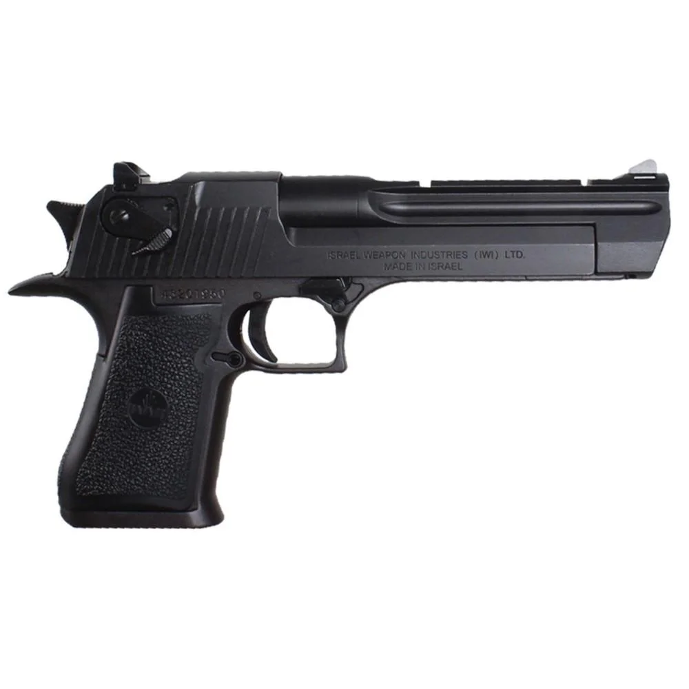 primary-493 Magnum Research Desert Eagle Mark XIX, black handgun in left-side view with long barrel