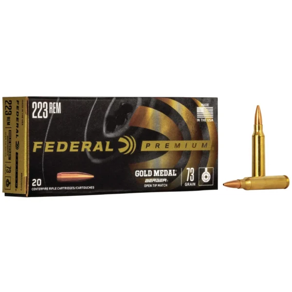 Federal Cartridge Co. Federal Gold Medal Berger Hybrid Rifle Ammunition .223 Rem 73 gr BTHP 2800 fps 20/ct
