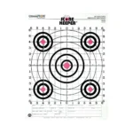 Champion 100YD RFL Sight-In Target, front view with five black bullseyes and pink centers