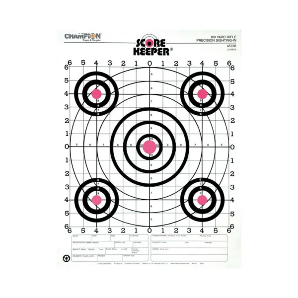 Champion Traps & Targets CHAMPION 100YD RFL SIGHT-IN TRGT 12P