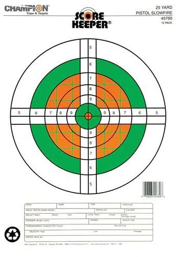 Champion Traps & Targets CHAMPION SCOREKPR 25YD PISTOL FLUOR