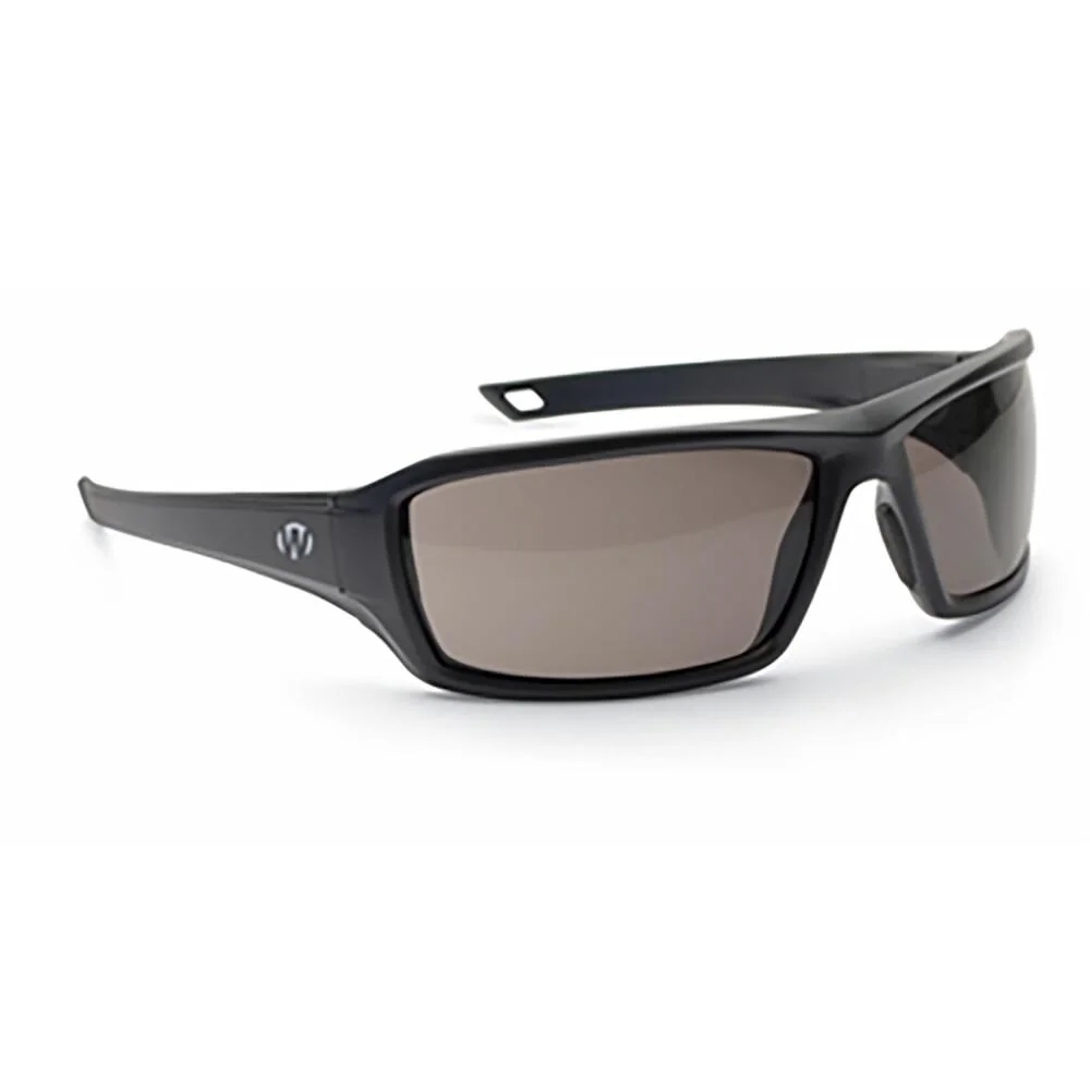primary-49308 Walkers Game Ear Walker's IKON Forge Shooting Glasses, black frame with smoke lenses, front view