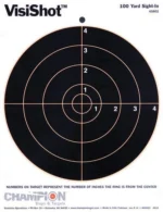Champion VisiShot 8-inch Bullseye, front view with black circular target and numbered rings