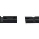 Weaver 2-Piece Top Mount Scope Base, matte black pair shown from above at slight angles