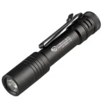 Streamlight MacroStream USB, black flashlight in angled view with pocket clip